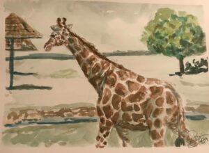 Giraffe: 9 x 12 Watercolor